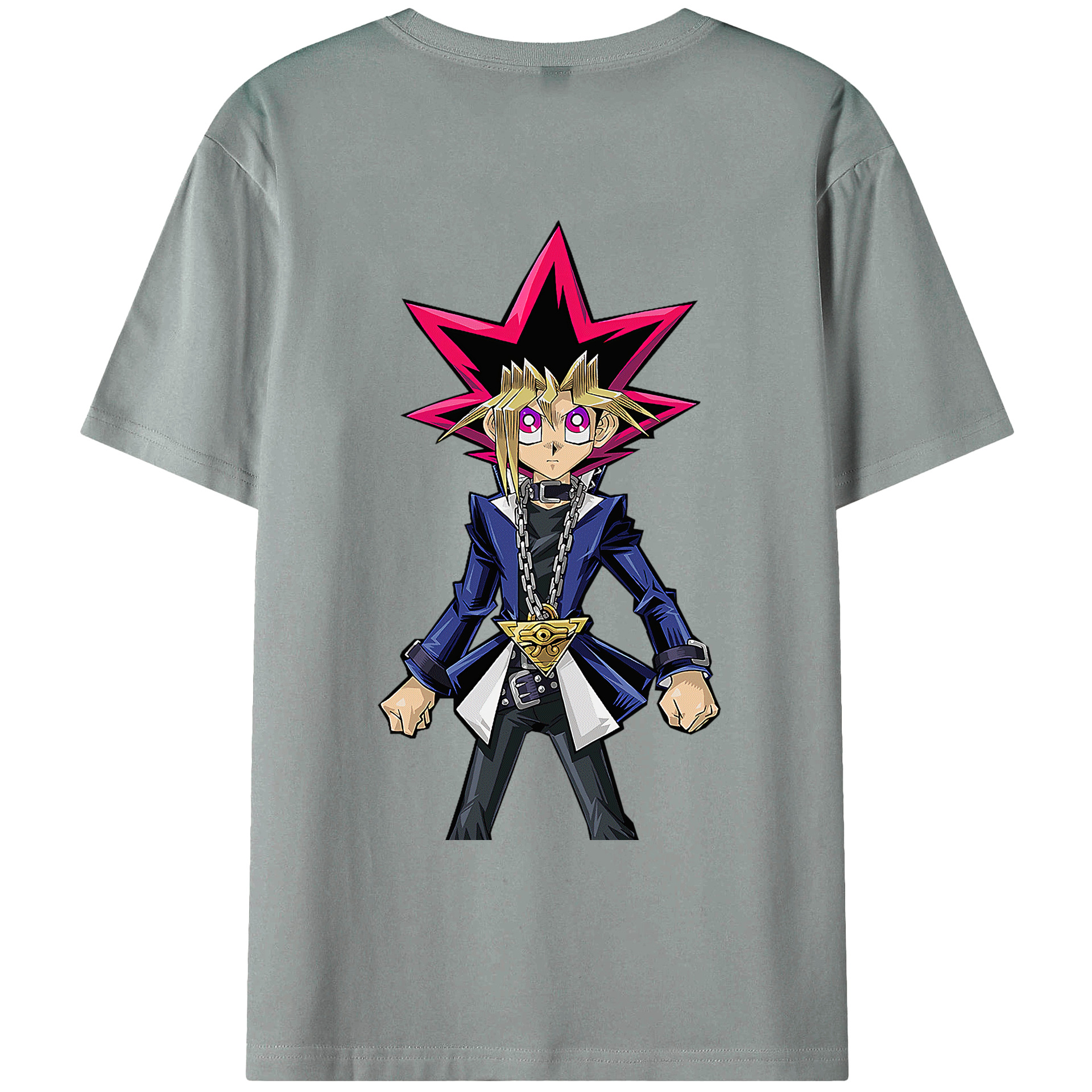 （画像用） 遊☆戯☆王 Yu-Gi-Oh! 綿100％ メンズ半袖Tシャツ（バックプリント） 通気性